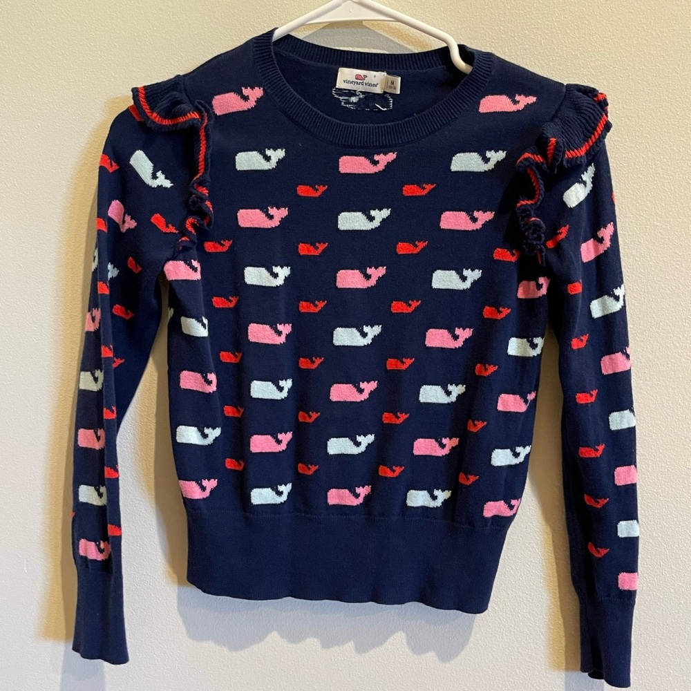Girls Vineyard Vines Whale Sweater Size 10-12